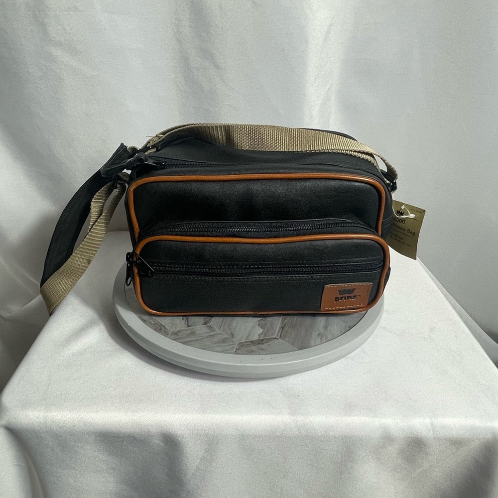 Vintage Prinz 4000 Photo/Video Bag Black w/ Tan Trim NWT 1996 Camera Case